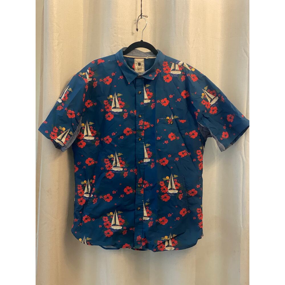 rare BDGA Bodega Store Hawaiian S/S button up shirt. m xlarge.